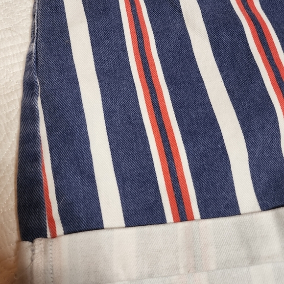 Urban Outfitters BDG mom red white blue striped denim shorts button fly sz 27 - Picture 4 of 12